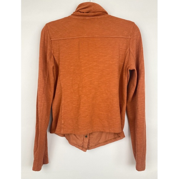 Anthropologie Saturday Sunday Tavi Moto Cotton Knit Jacket, Rust Orange - Size S - Picture 7 of 9